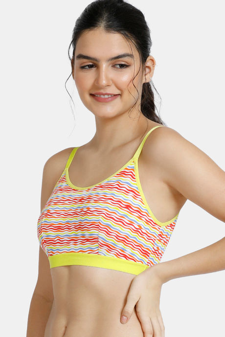 Zivame Whimsical Double Layered Non Wired Full Coverage Slip-On Bra - Wave Pt — image 3